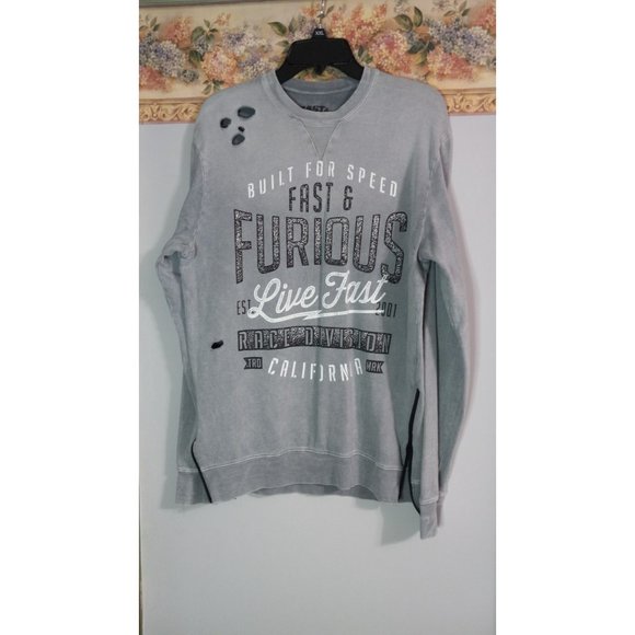 Affliction Other - Fast & Furious by Affliction Small Grey Distressed Universal Studios Sweatshirt